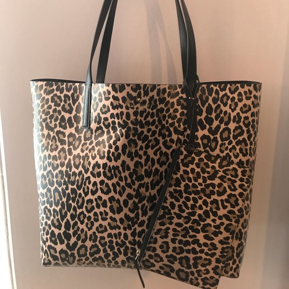 kate spade reversible tote leopard